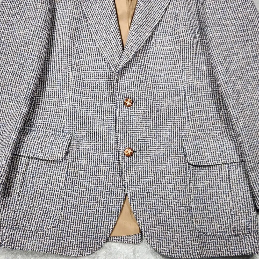 Pendleton Wool Sport Coat Mens Size‎ 44 Houndstooth Gray Tweed